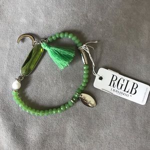 3/$35 Green beaded bracelet. New with tag!